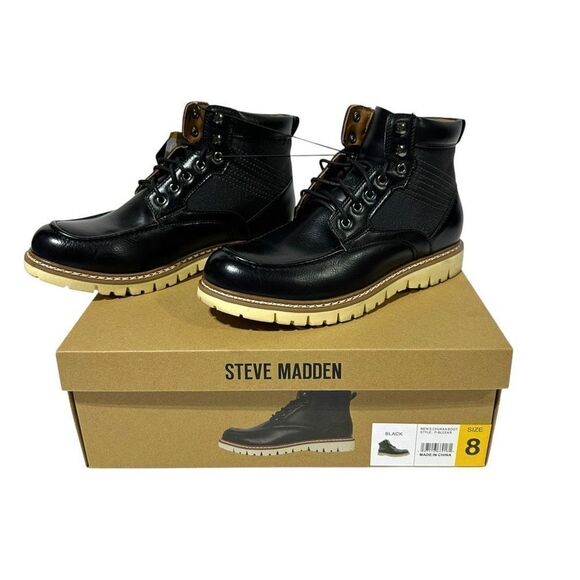 Steve Madden Men's Bleeker Boot Color Black Size 8 - Picture 13 of 14